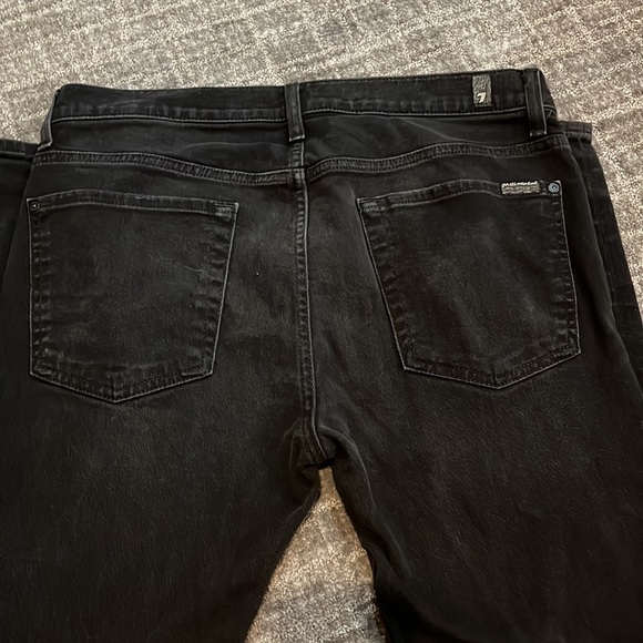 7 For All Mankind Black Rhigby Jeans, Sz 33 - Picture 5 of 5